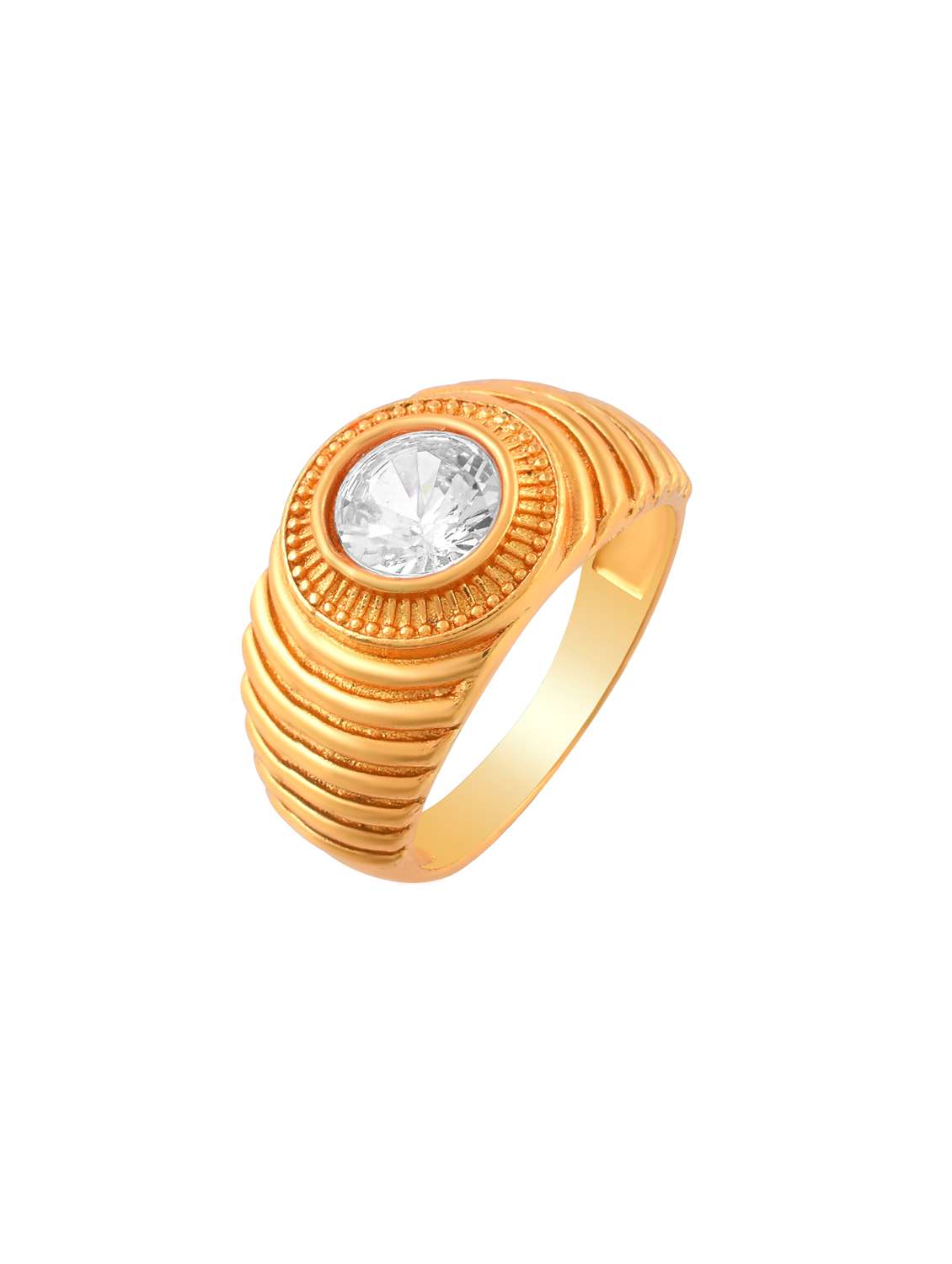 mne gold plated ring with stone - 21976545 -  Standard Image - 1