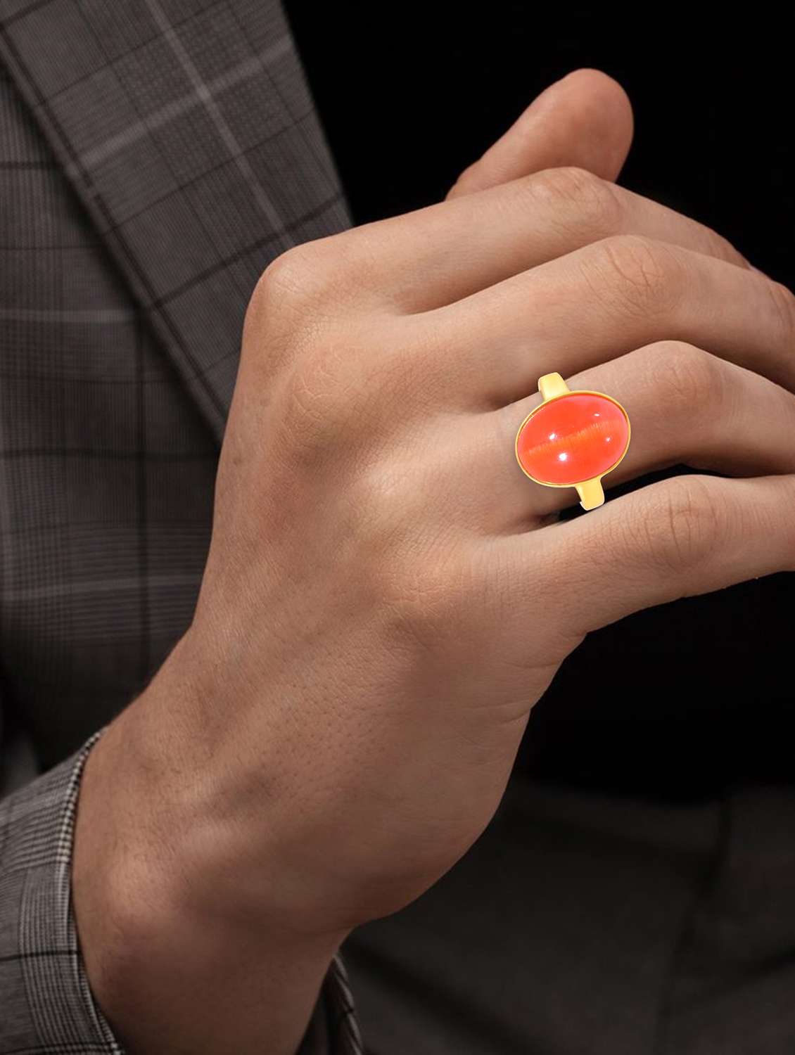 mne gold plated ring with stone - 21976548 -  Standard Image - 4