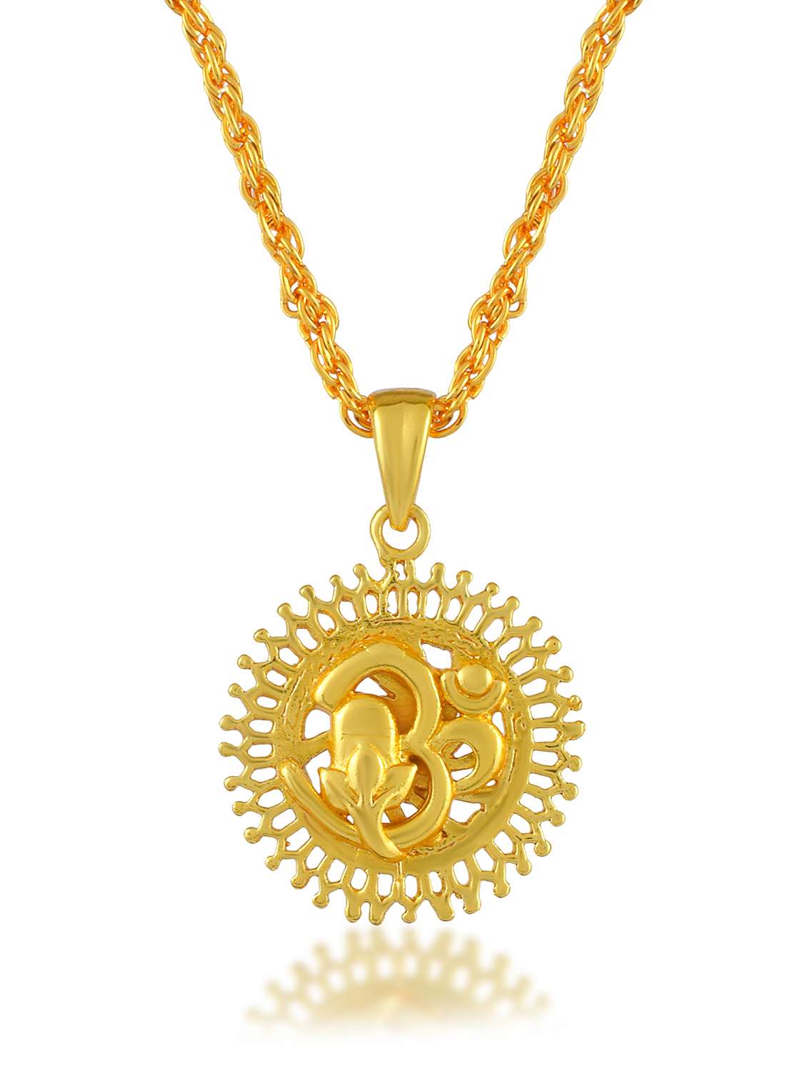 gold plated om religious pendant - 21976553 -  Standard Image - 1