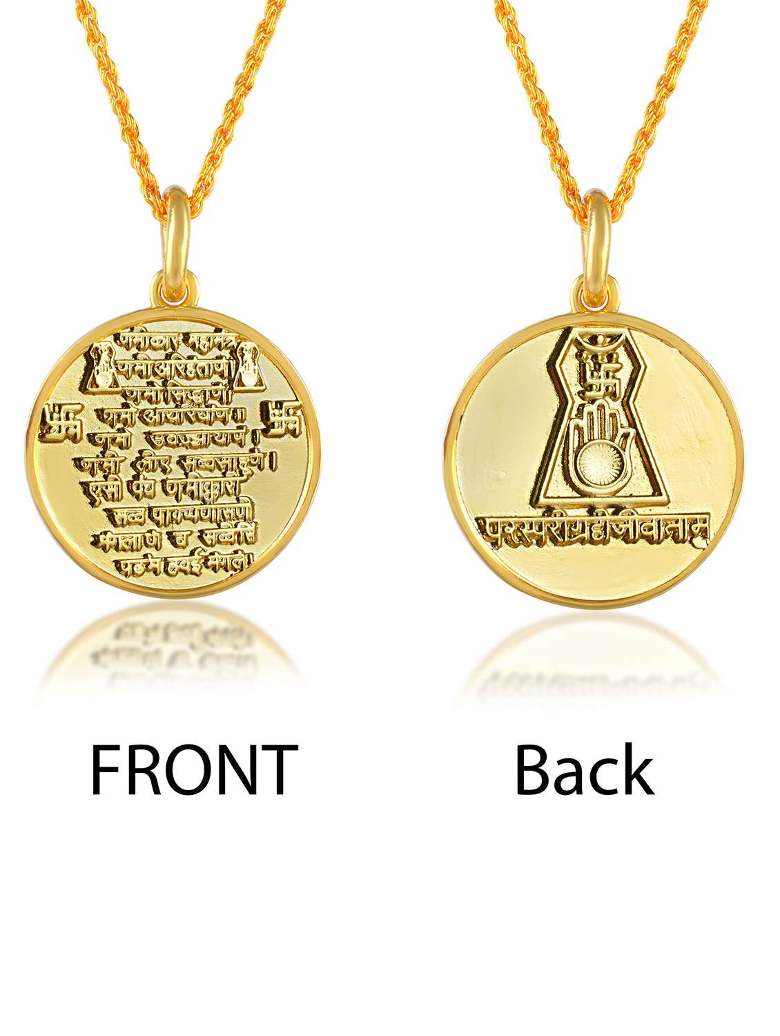 brass silver plated navkar mantra pendant - 21976554 -  Standard Image - 1