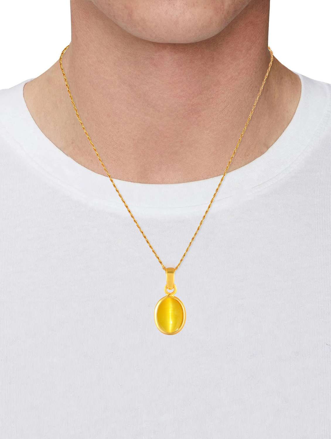 gold plated stone pendant jewellery - 21976558 -  Standard Image - 4