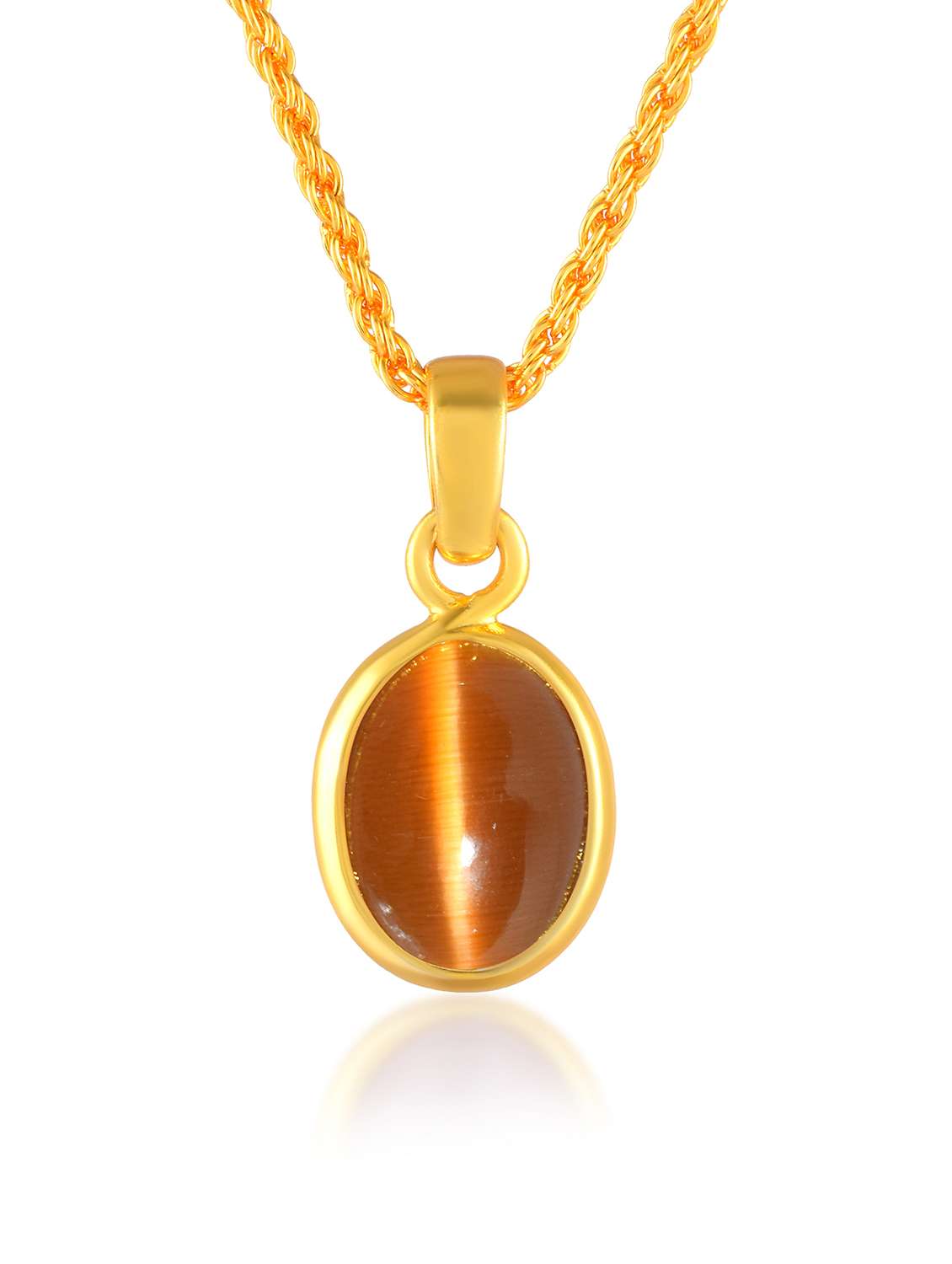 gold oval pendant necklace with chain - 21976559 -  Standard Image - 1