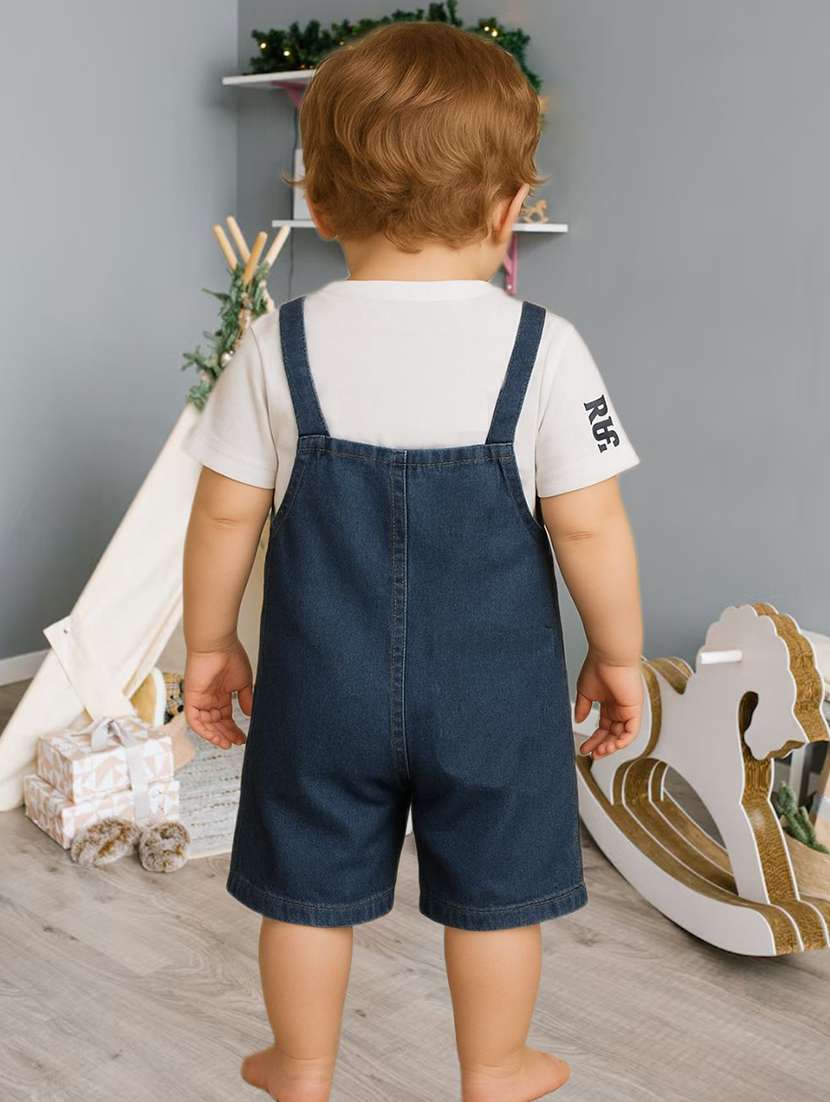 boys printed t-shirt & dungaree casual wear set - 21976562 -  Standard Image - 1