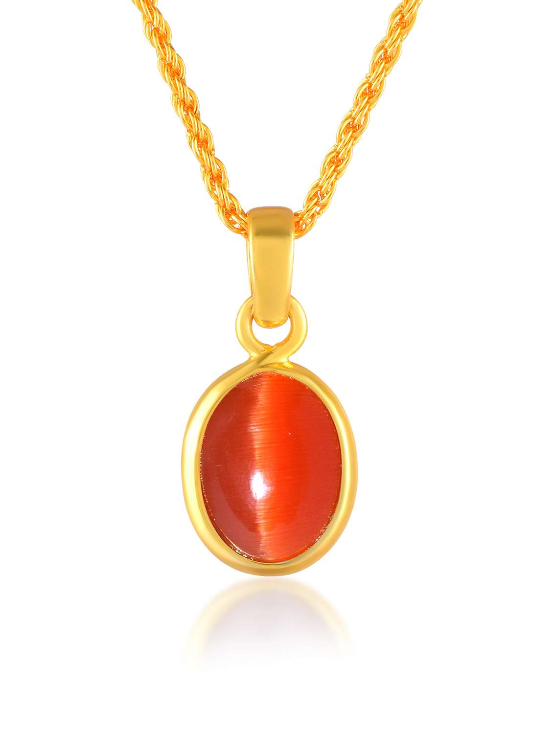 brass gold chrysoberl red cats eye lehsuniya pendant - 21976565 -  Standard Image - 1