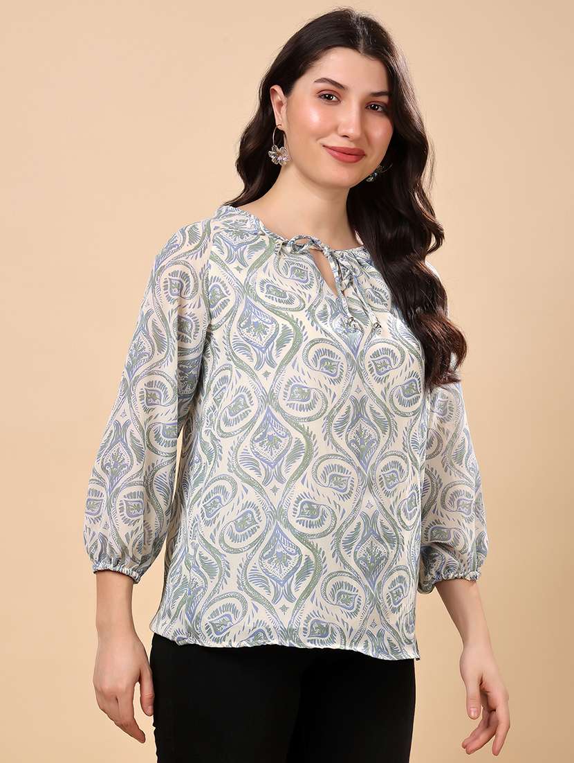 multi colored polyester crop top - 21976600 -  Standard Image - 1