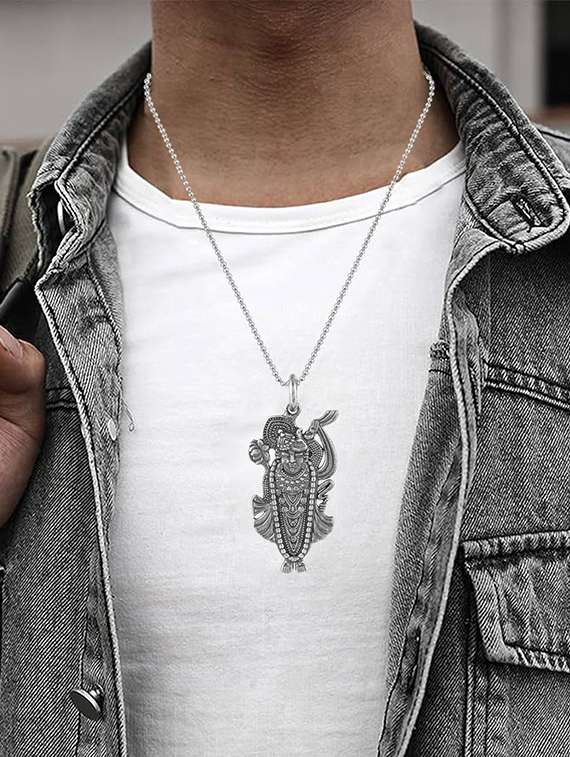 brass antique finish shrinath ji krishna pendant - 21976622 -  Standard Image - 4