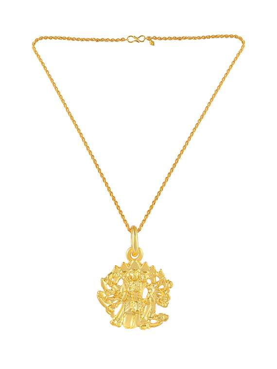 brass micron gold plated panchmukhi hanuman bajrang bali pendant - 21976626 -  Standard Image - 1