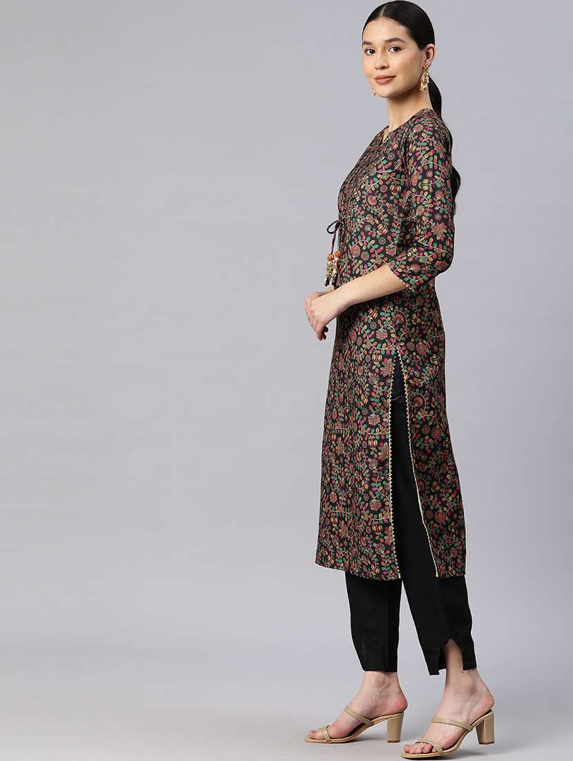 women three quarter sleeve kurta pant with dupatta set - 21976656 -  Standard Image - 1