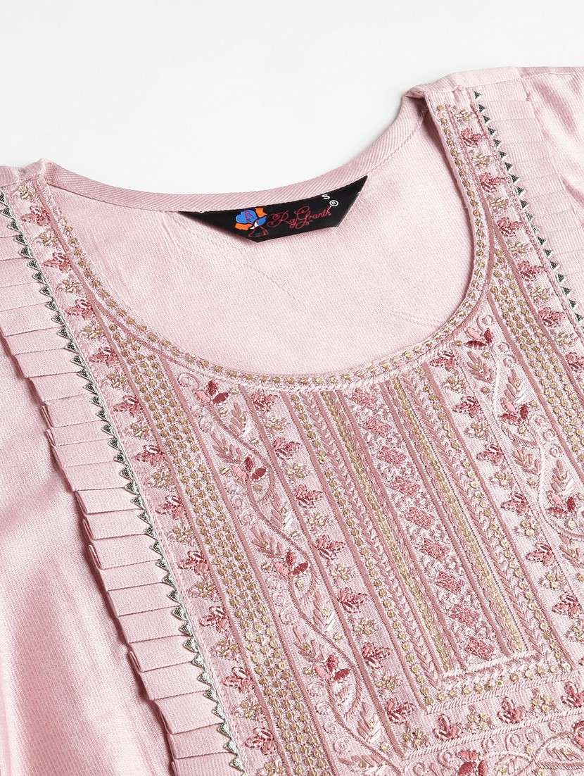 women three quarter sleeve kurta pant with dupatta set - 21976665 -  Standard Image - 4