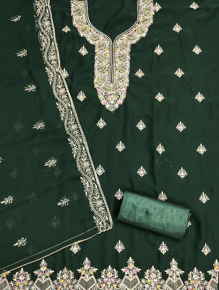 women solid with work embroidered unstitched suit set - 21976689 -  Standard Image - 1