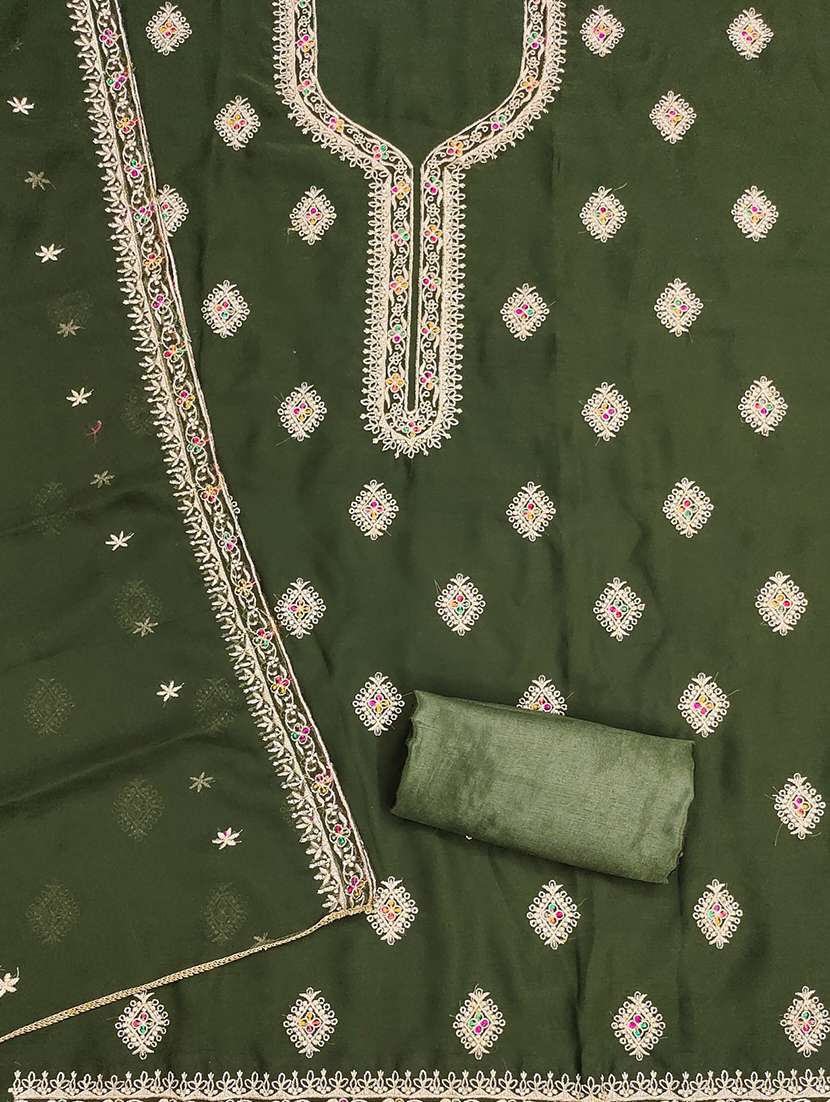 women solid with work embroidered unstitched suit set - 21976783 -  Standard Image - 1