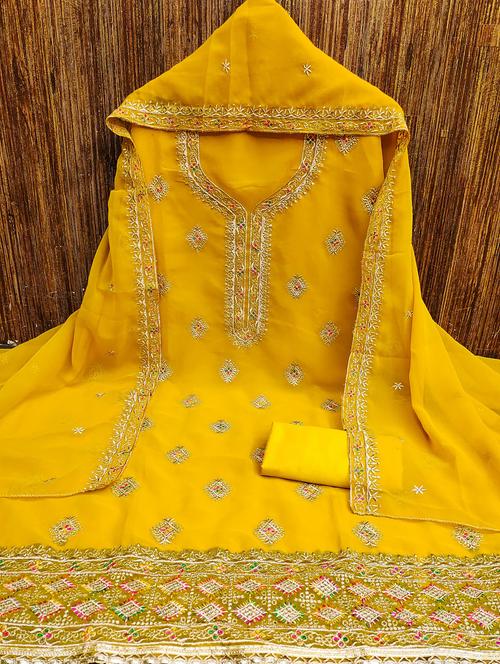 women solid with work embroidered unstitched suit set - 21976786 - Standard Image - 0