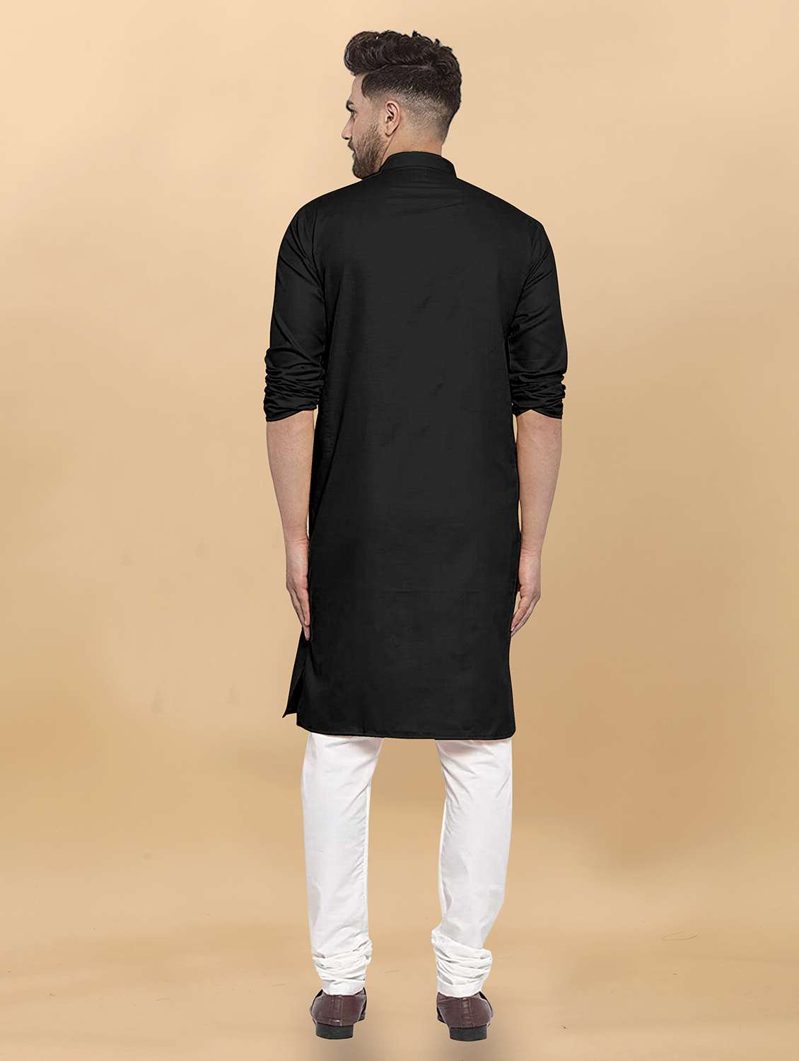 men pack of 2 solid mandarin neck long kurta - 21976808 -  Standard Image - 4