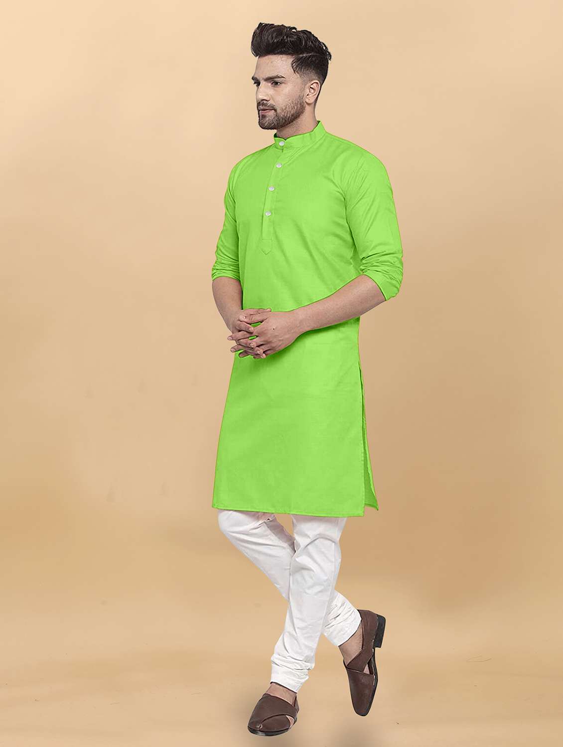 Men Pack Of 2 Solid Mandarin Neck Long Kurta - 21976817 -  Standard Image - 1