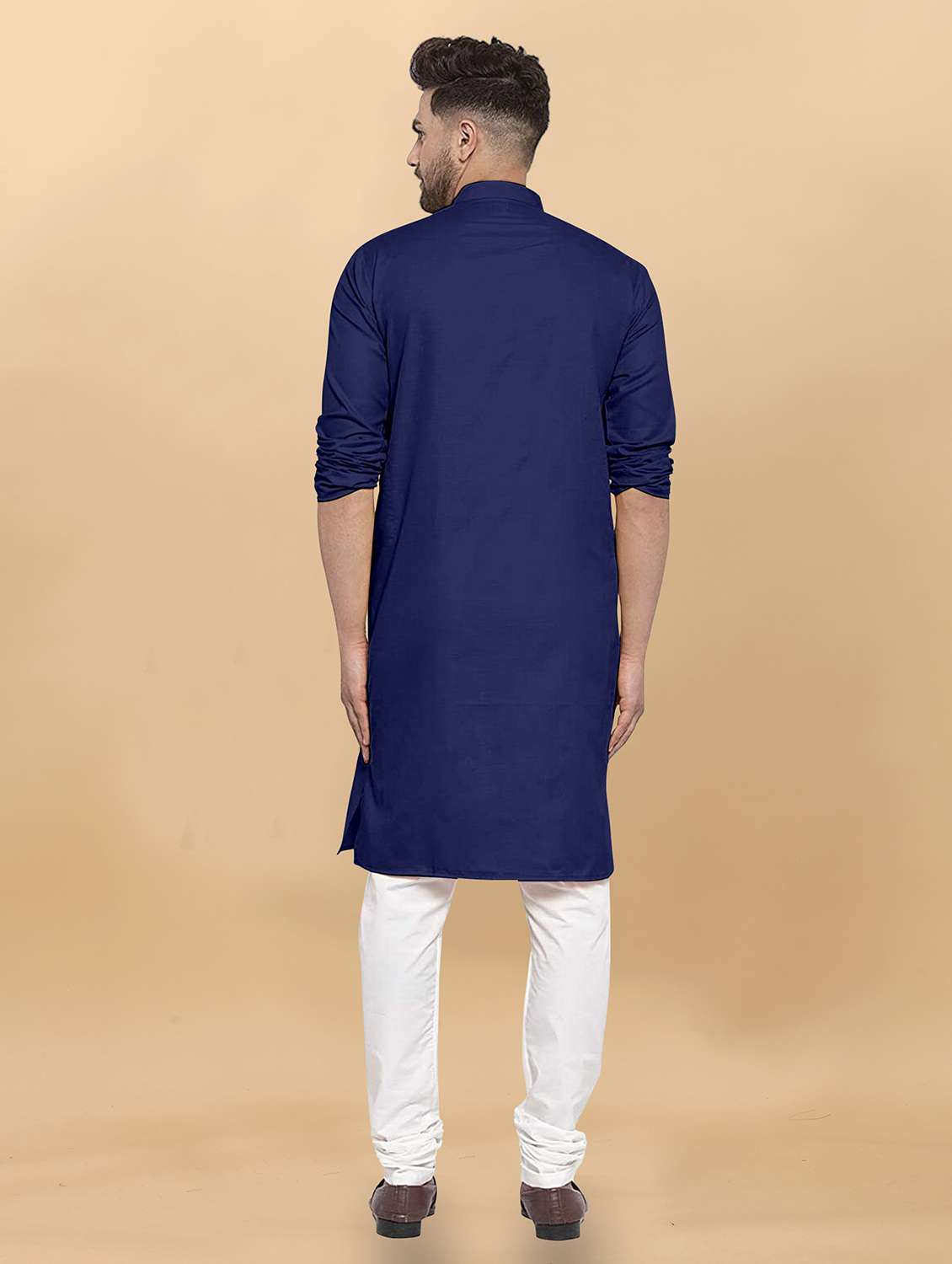men pack of 2 solid mandarin neck long kurta - 21976836 -  Standard Image - 4