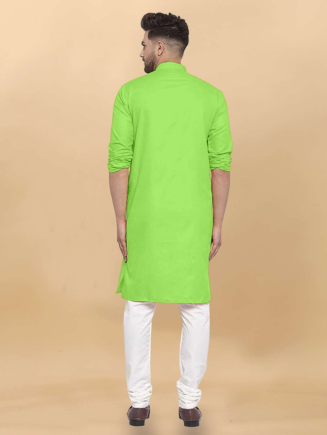 men pack of 2 solid mandarin neck long kurta - 21976860 -  Standard Image - 4