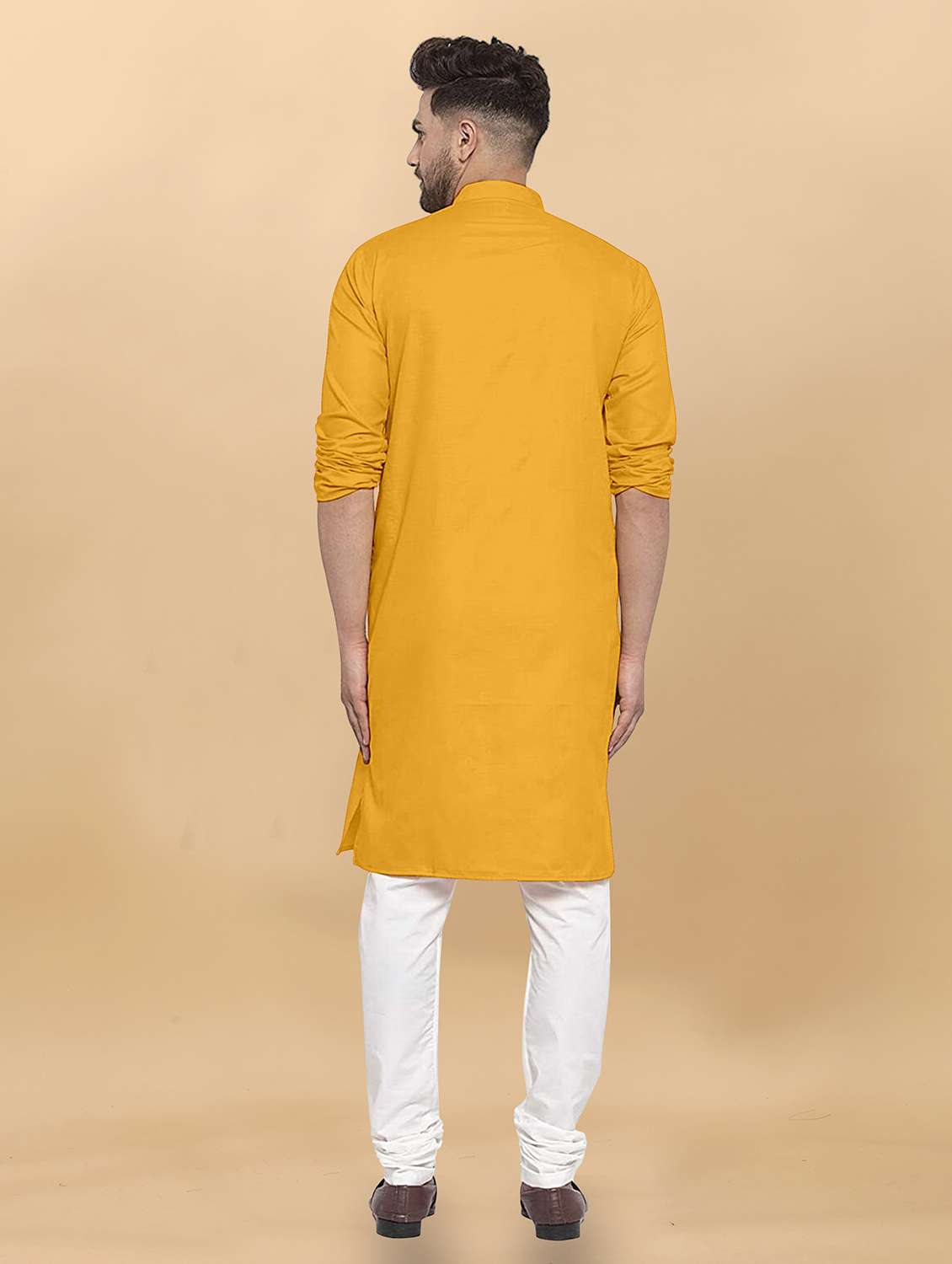 men pack of 2 solid mandarin neck long kurta - 21976891 -  Standard Image - 4