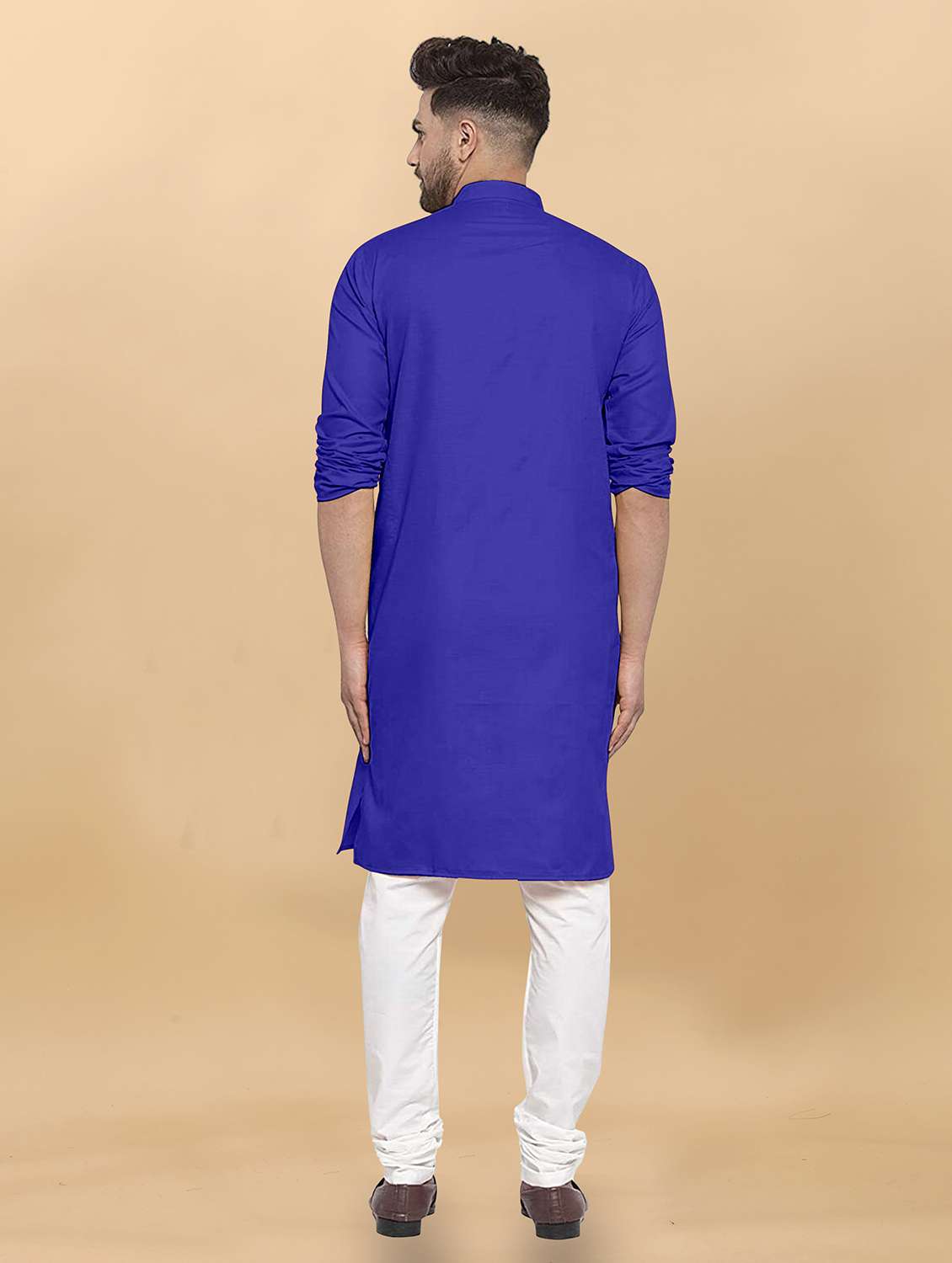 men pack of 2 solid mandarin neck long kurta - 21976895 -  Standard Image - 4
