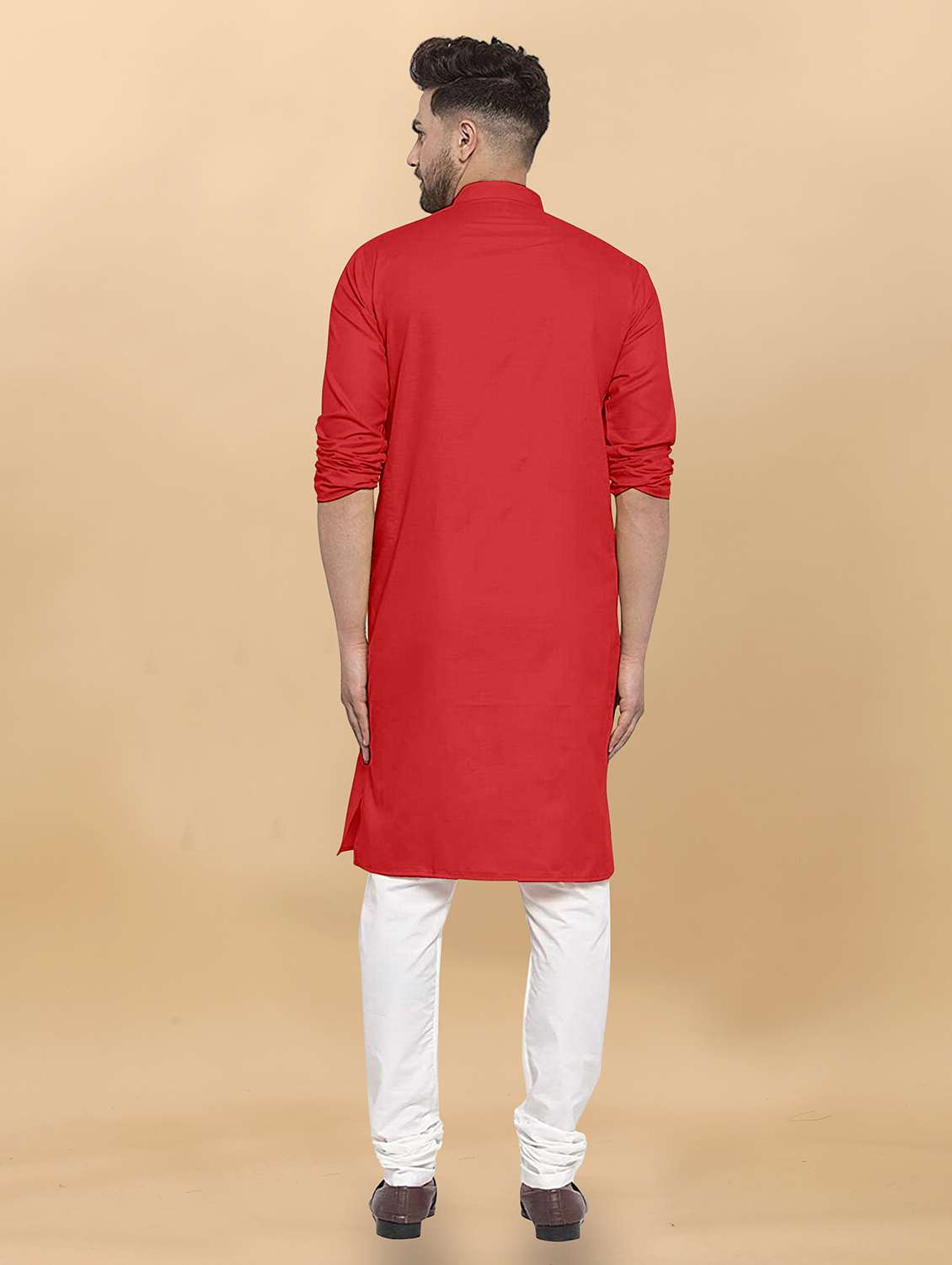 men pack of 2 solid mandarin neck long kurta - 21976898 -  Standard Image - 4