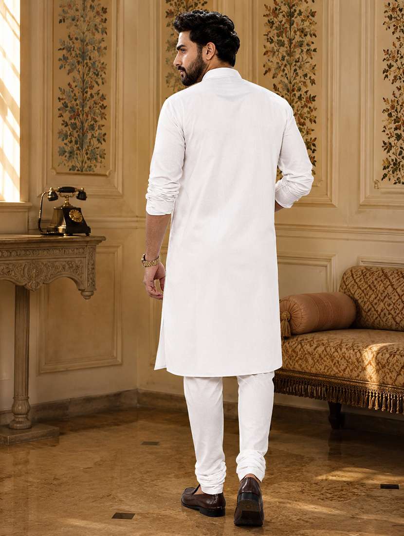 men pack of 2 solid mandarin neck long kurta - 21976899 -  Standard Image - 4