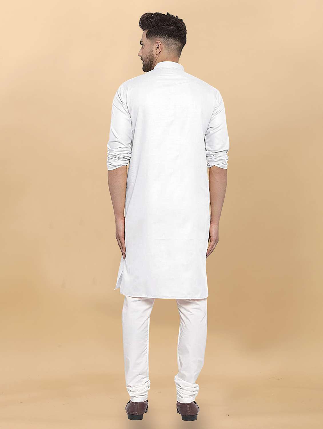men pack of 2 solid mandarin neck long kurta - 21976902 -  Standard Image - 4