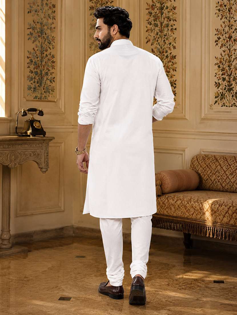 men pack of 2 solid mandarin neck long kurta - 21976902 -  Standard Image - 4
