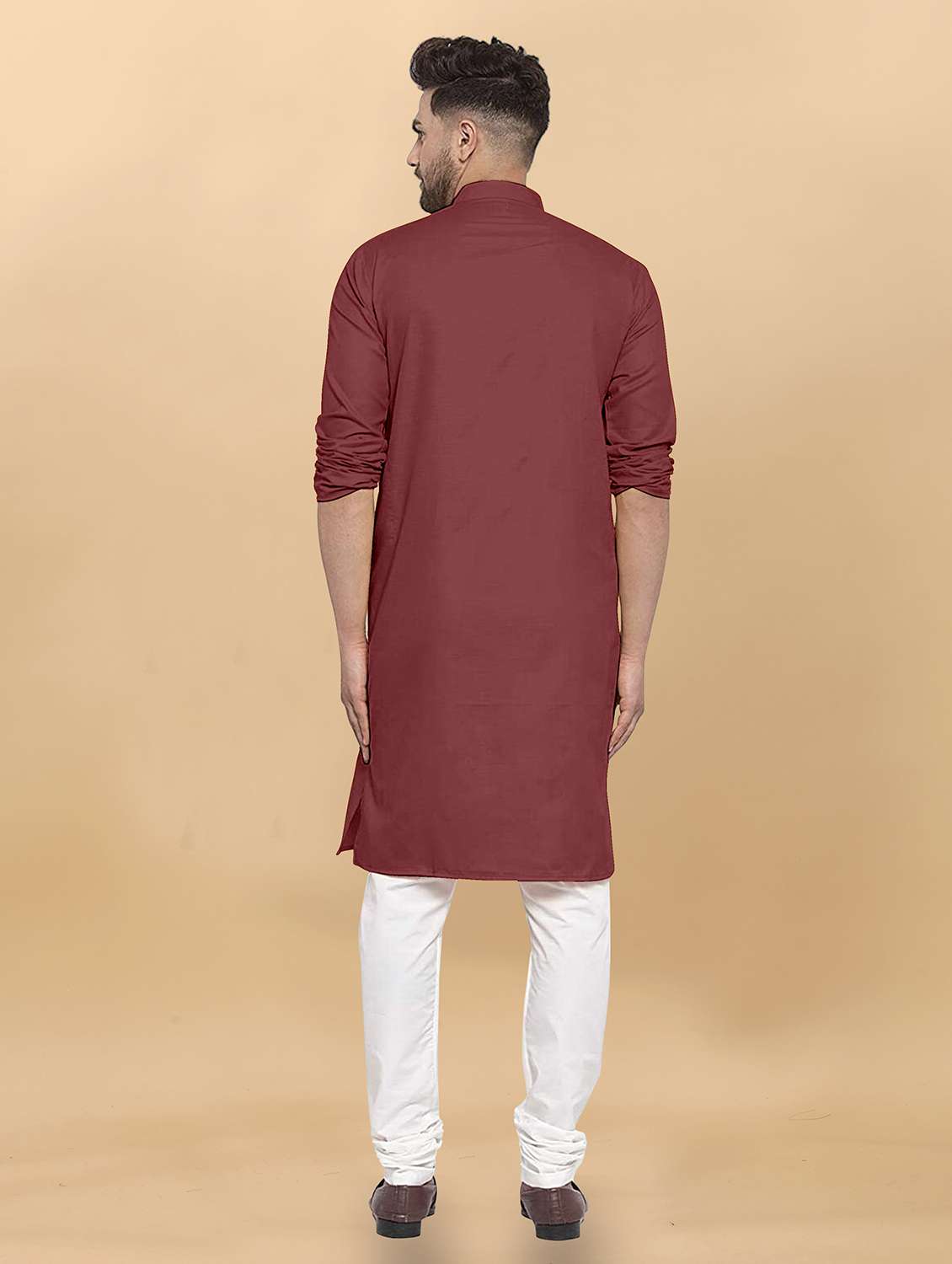 men pack of 2 solid mandarin neck long kurta - 21976916 -  Standard Image - 4