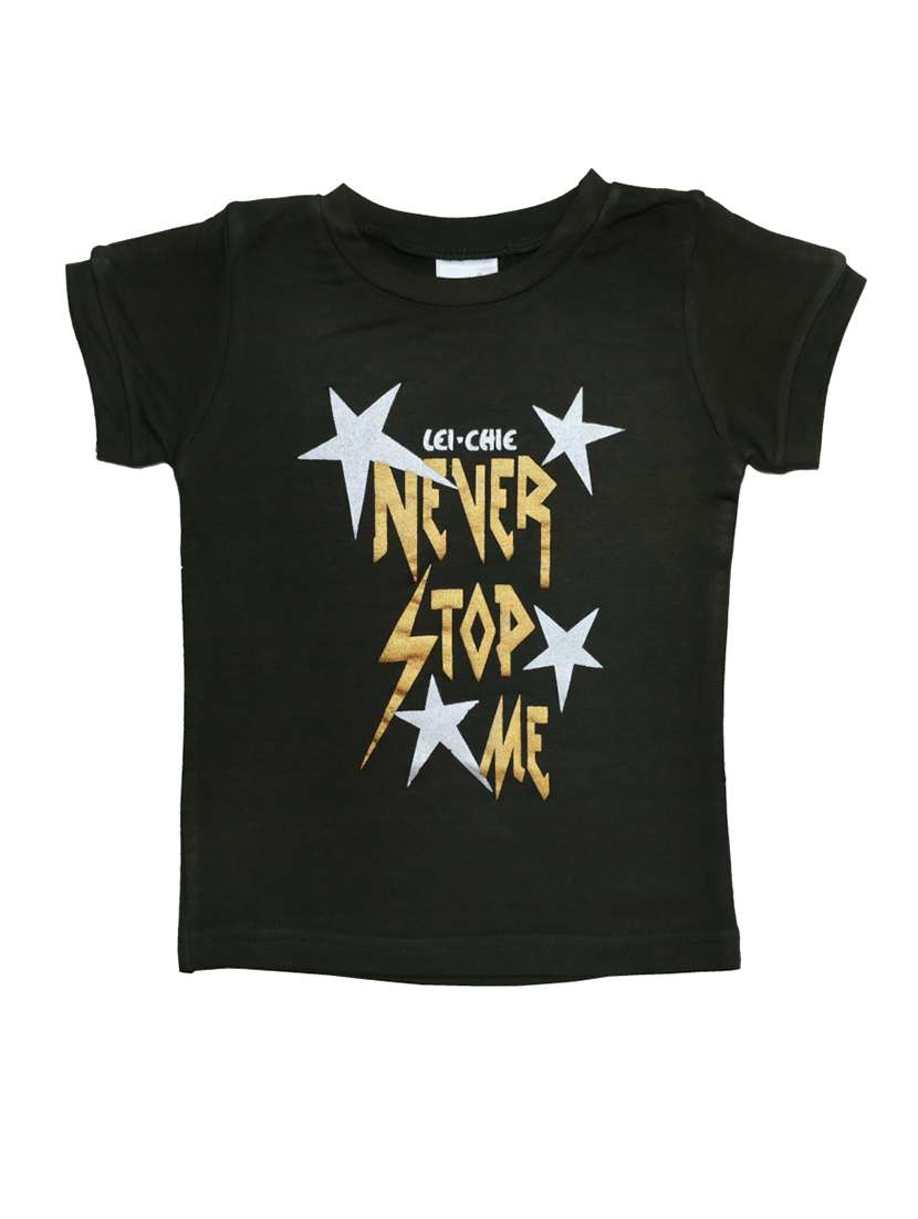 girls black printed short sleeve tee - 21976928 -  Standard Image - 1