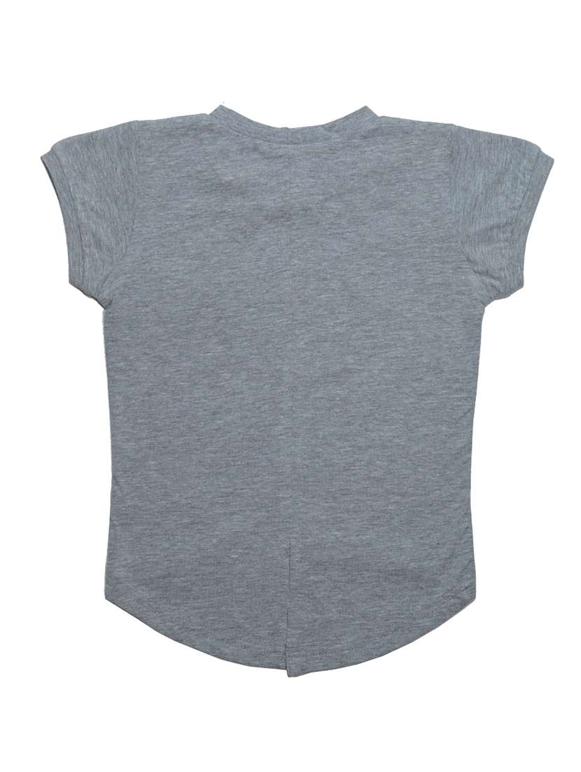 girls grey printed short sleeve high low tee - 21976932 -  Standard Image - 1