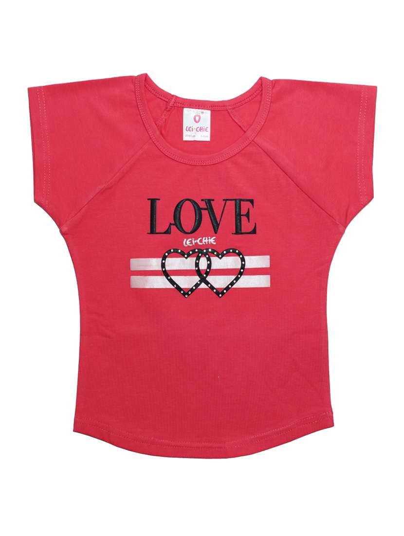 girls pink printed short sleeve tee - 21976938 -  Standard Image - 1