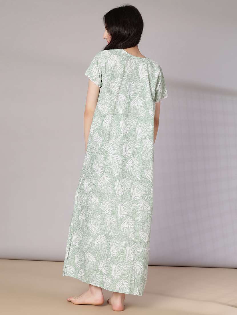 women printed short sleeve nighty - 21977006 -  Standard Image - 4