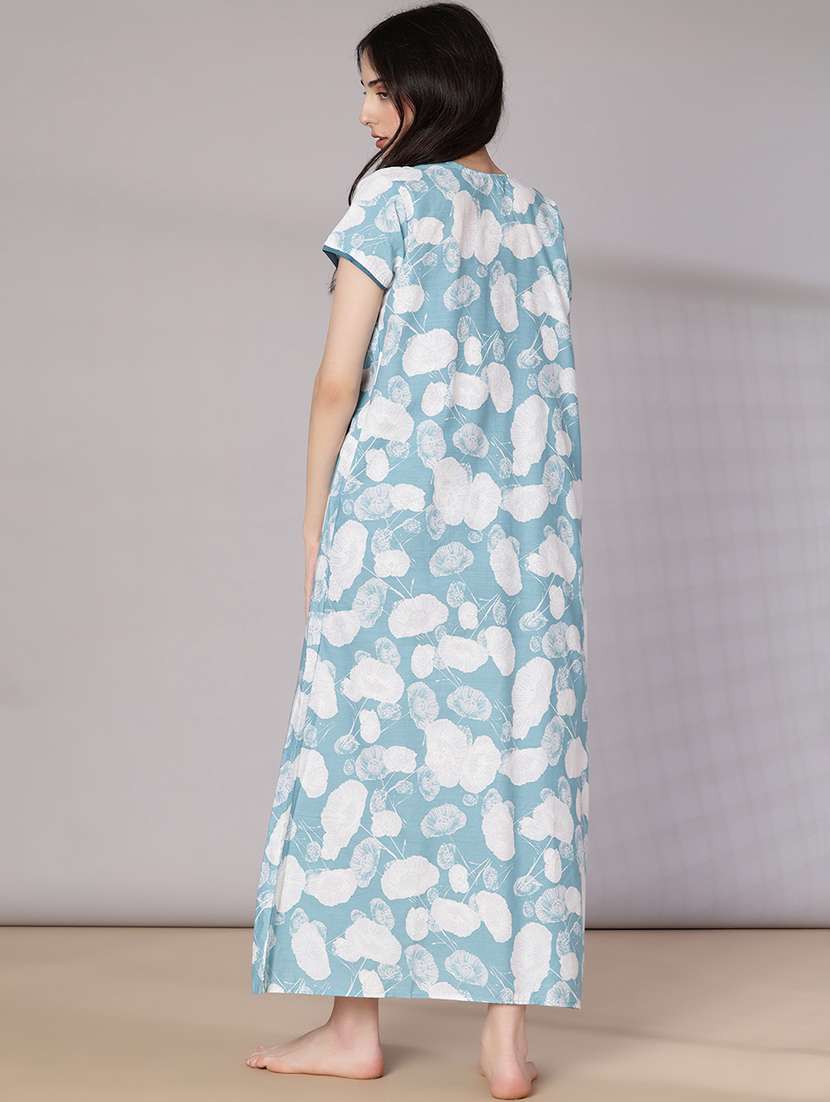 women printed short sleeve nighty - 21977007 -  Standard Image - 4