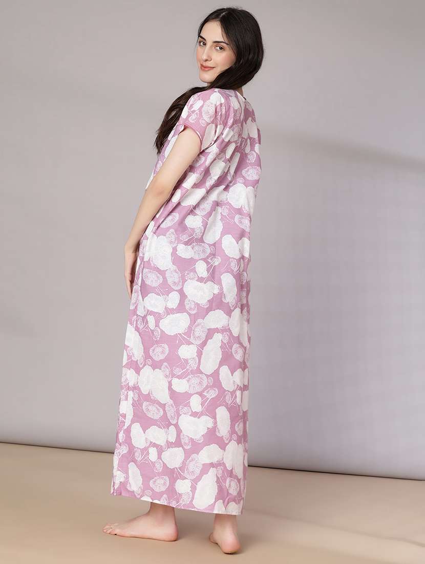 women printed short sleeve nighty - 21977008 -  Standard Image - 4