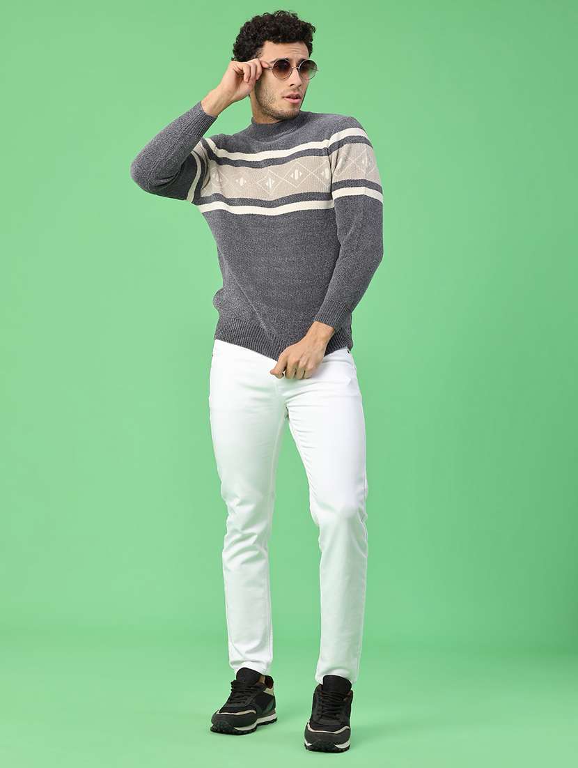 men plain mid rise full length slim fit jeans - 21977019 -  Standard Image - 4