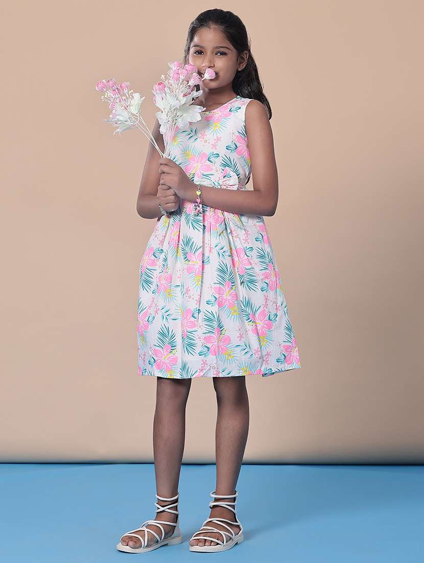 girls printed round neck frock with bloomer - 21977023 -  Standard Image - 1