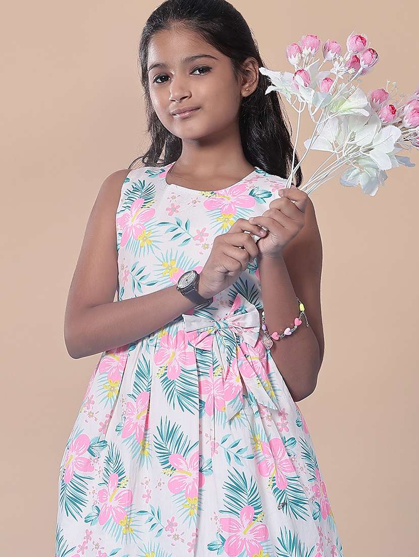 girls printed round neck frock with bloomer - 21977023 -  Standard Image - 4