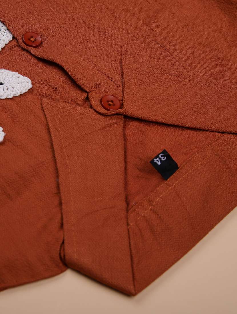 girls self designed long sleeve collared shirt - 21977159 -  Standard Image - 1