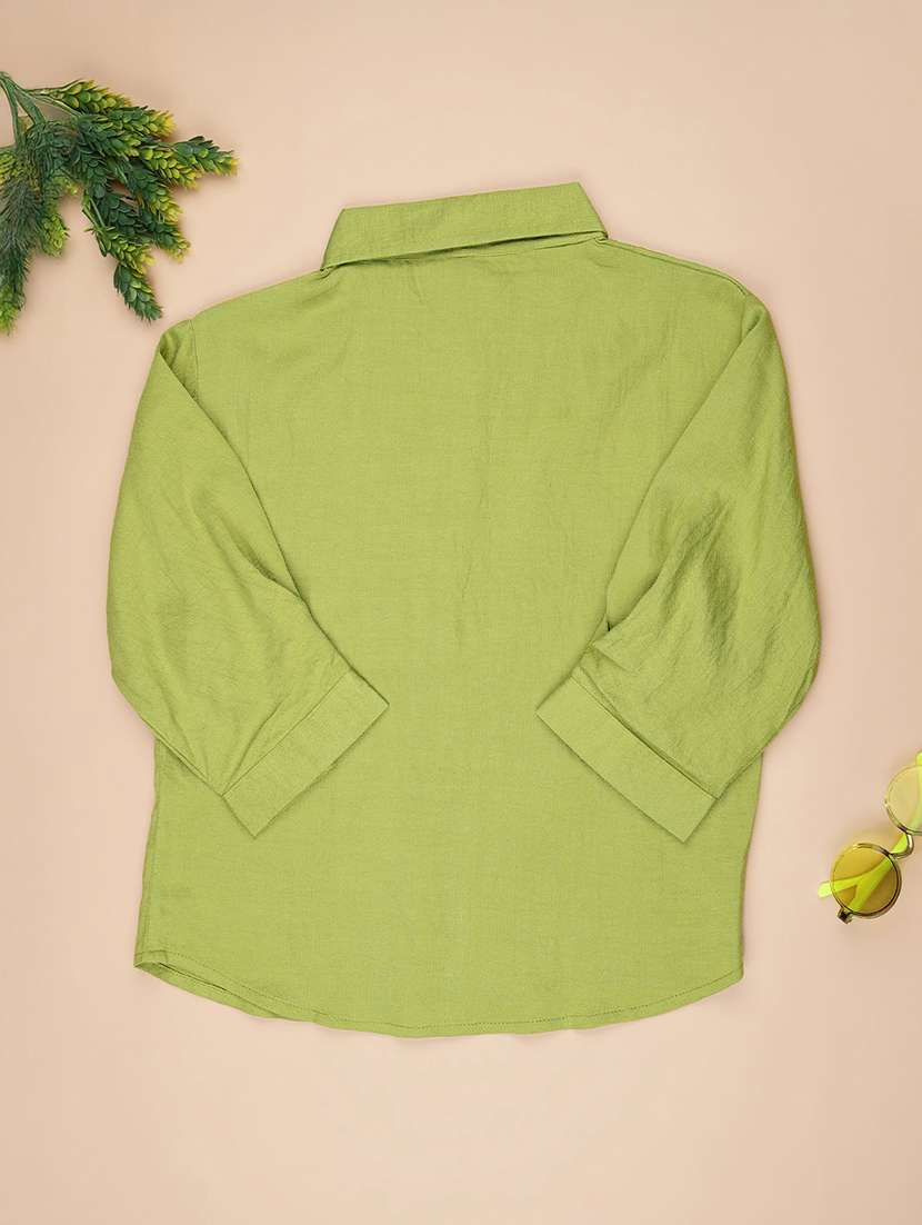 girls self designed long sleeve collared shirt - 21977160 -  Standard Image - 1