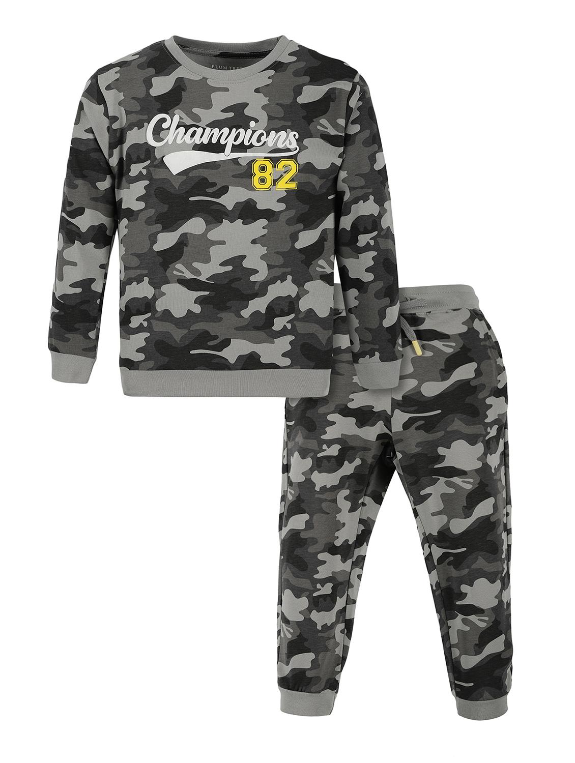boys printed t-shirt & jogger full length set