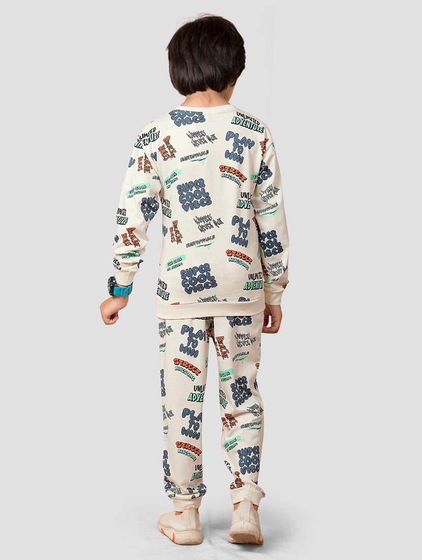 boys printed t-shirt & jogger full length set - 21977244 - Standard Image - 4