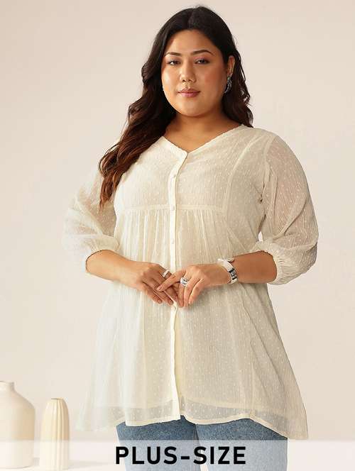 Women Plus Size Self Designed A Line Tunic