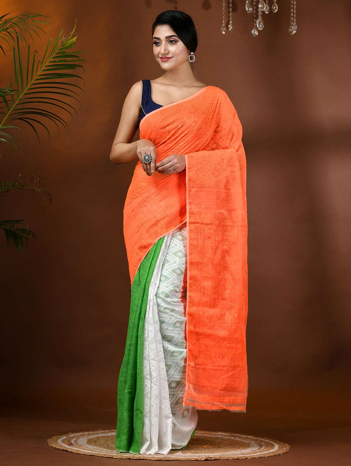 women self design jamdani saree with blouse - 21977335 -  Standard Image - 1