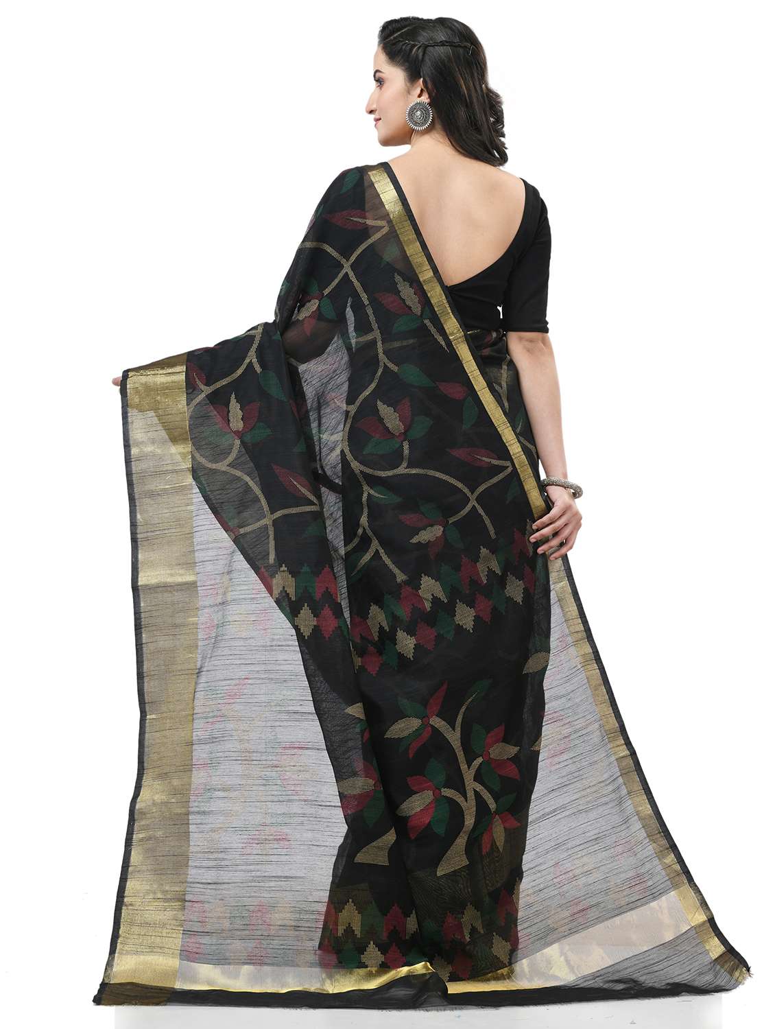 women printed handloom saree with blouse - 21977379 -  Standard Image - 1