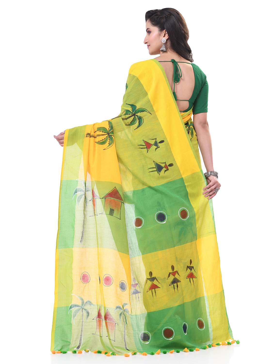 women printed handloom saree with blouse - 21977419 -  Standard Image - 1