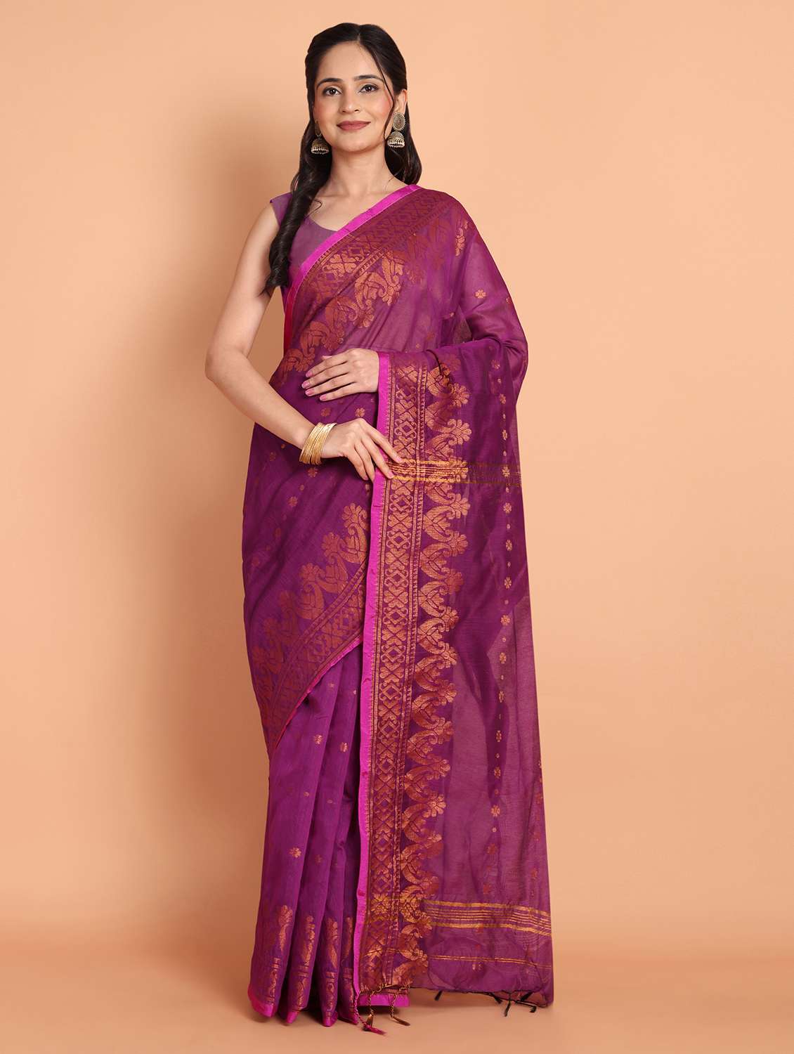 women self design handloom saree with blouse - 21977452 -  Standard Image - 1