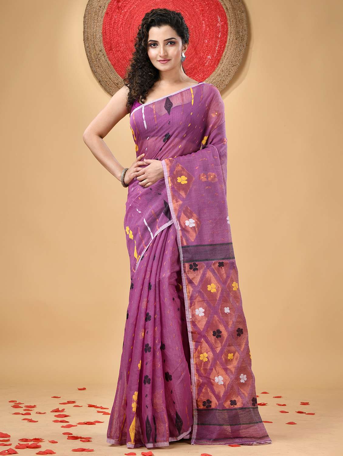 women self design jamdani saree