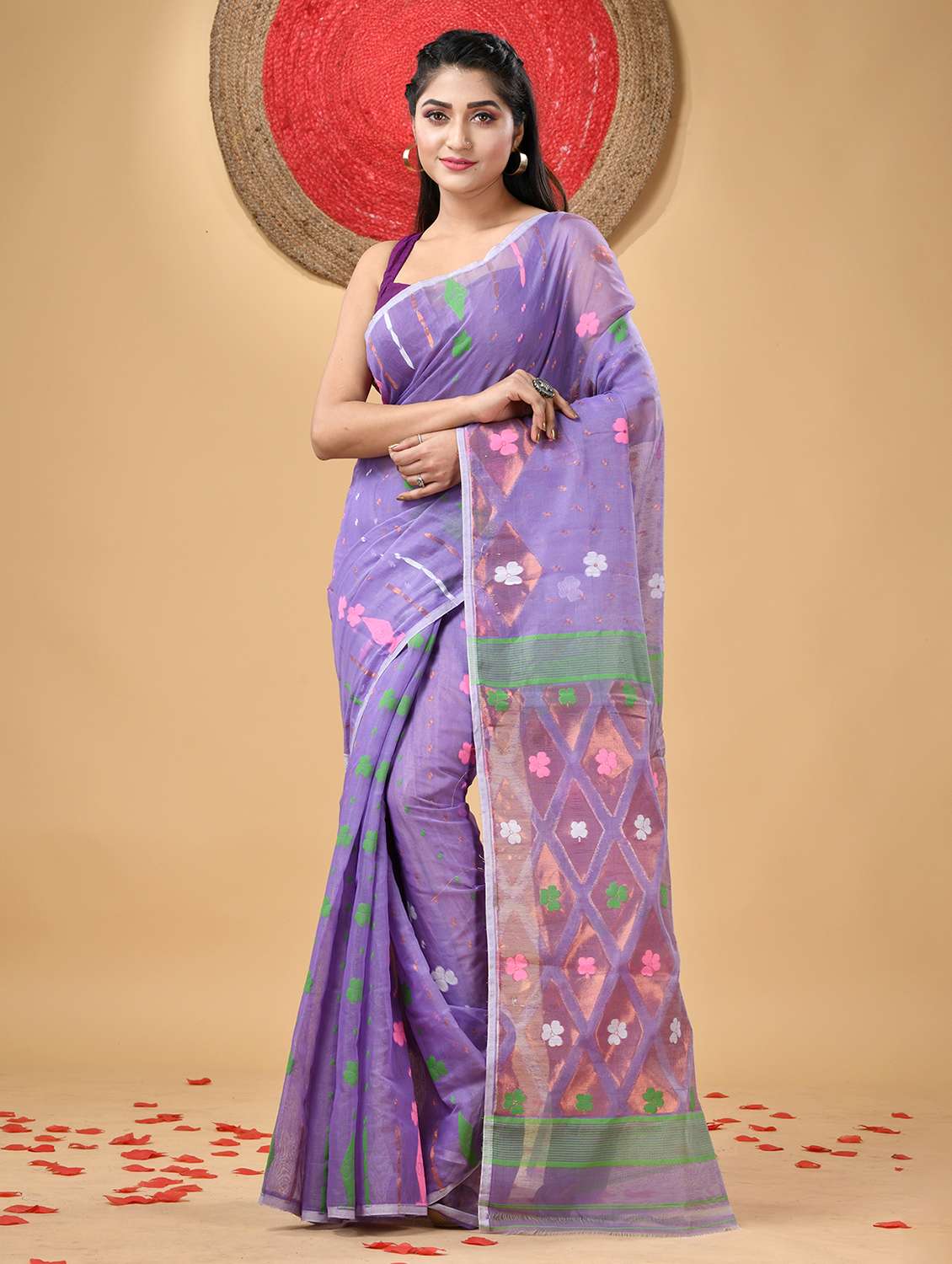 women self design jamdani saree