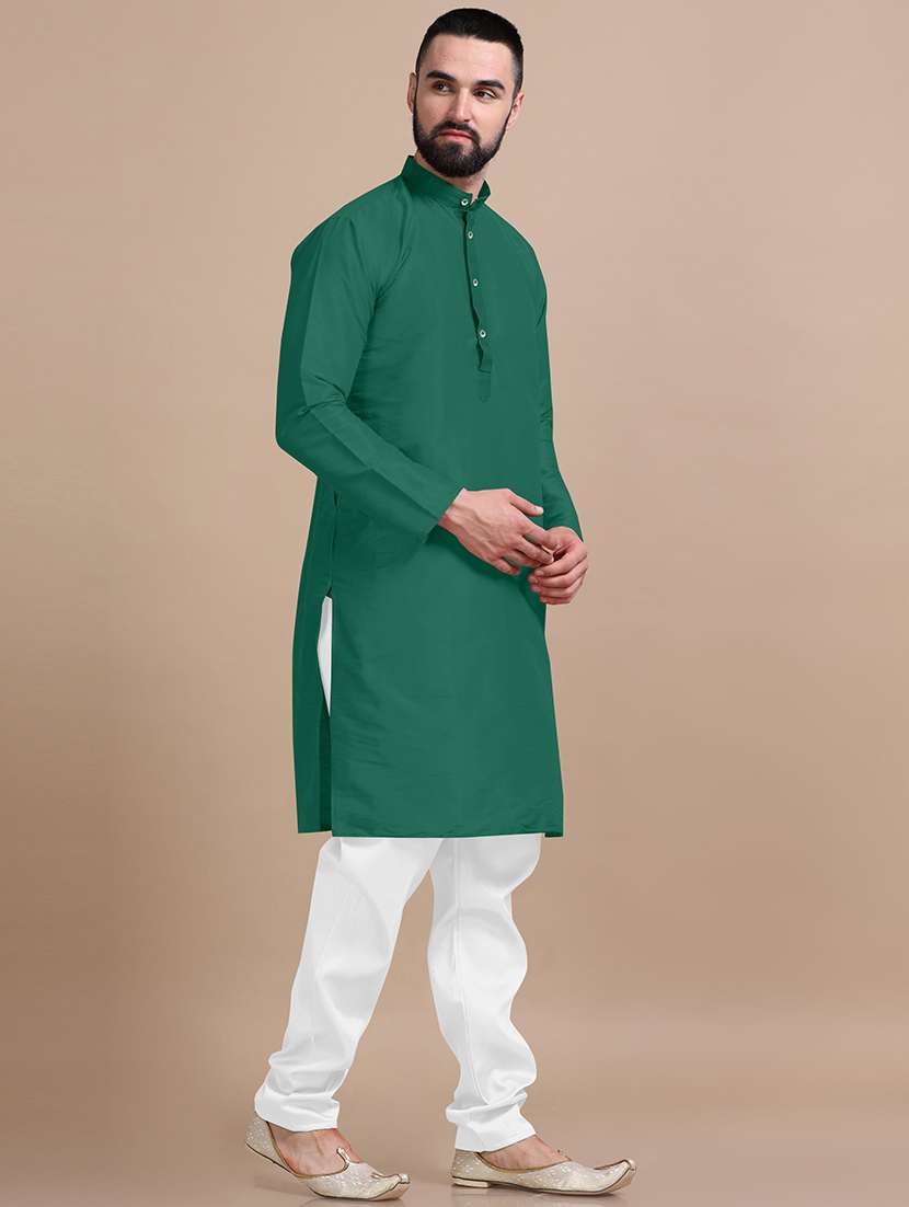 men pack of 2 solid mandarin neck kurta pyjama set - 21977533 -  Standard Image - 1