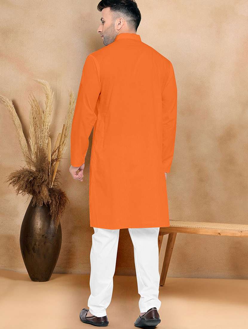men pack of 2 solid mandarin neck kurta pyjama set - 21977552 -  Standard Image - 4