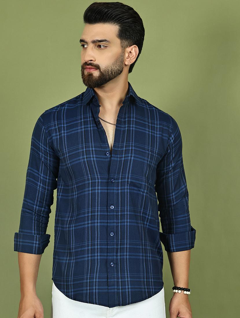 men checkered long sleeve regular fit casual shirt - 21977619 - Standard Image - 1